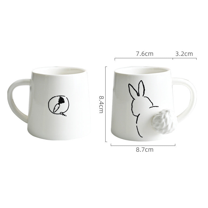 Cute Cartoon Ceramic Mug – Animal Coffee Cup | Rabbit, Cat & Dog Design
