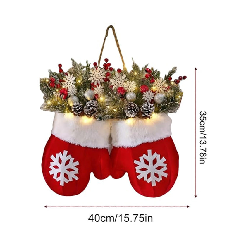 Creative Glove-Shaped Christmas Garland - Festive Door & Window Decoration for Holiday Parties