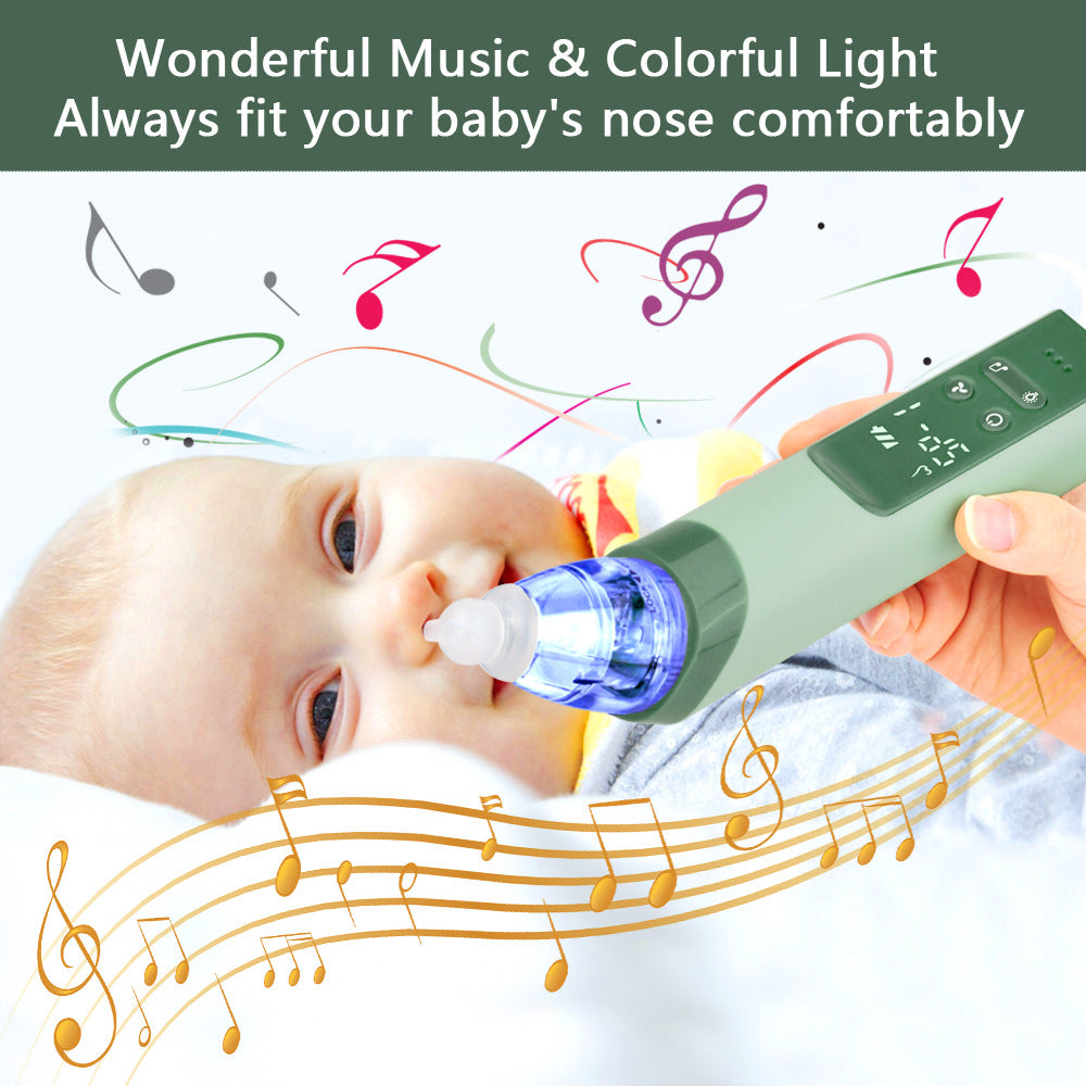 Electric Baby Nasal Aspirator – 3 Suction Levels with Music & Lights | Rechargeable Nose Cleaner