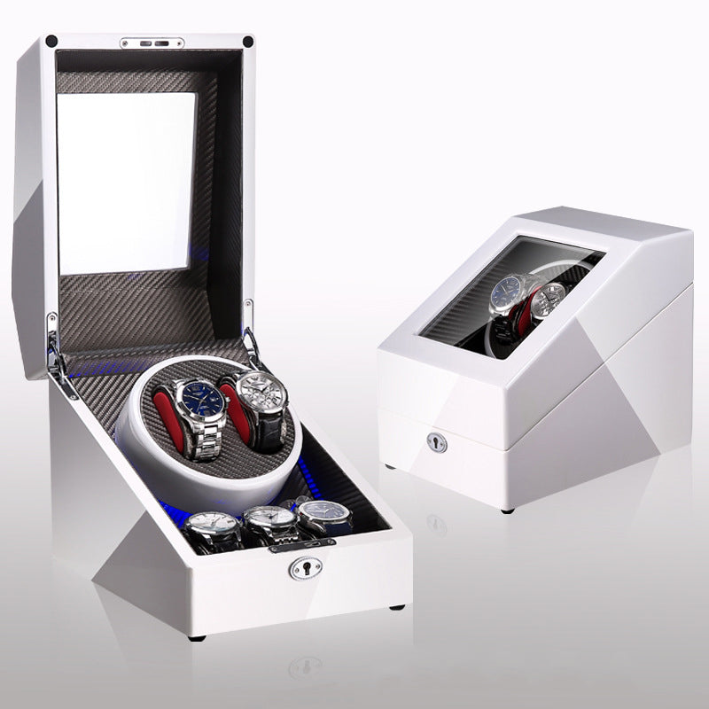 Luxury Automatic Watch Winder Box – Silent Motor, LED Light & Storage | Single Watch Display Case