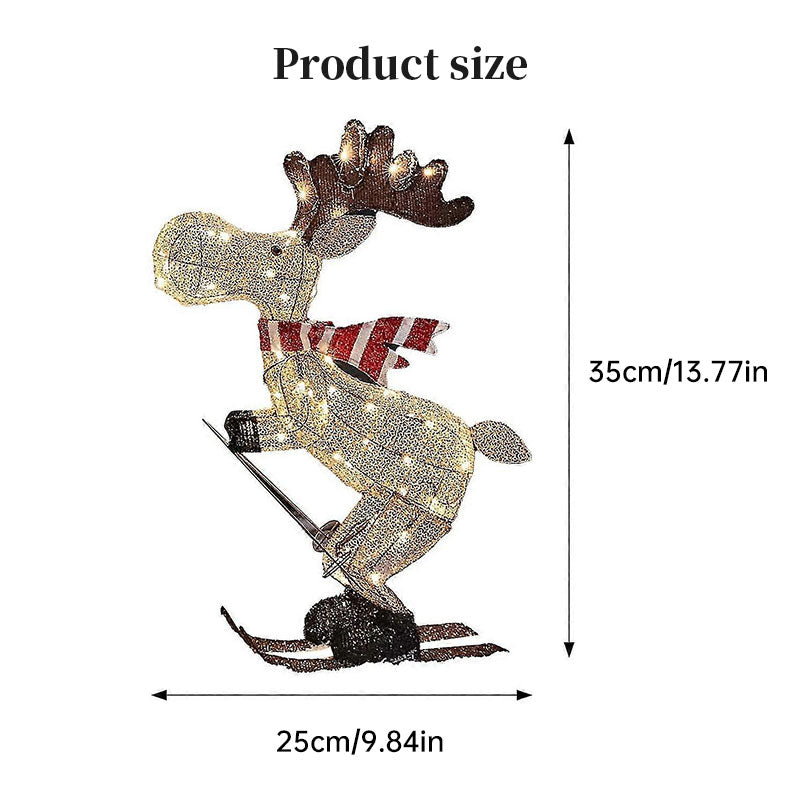 LED Skiing Reindeer Christmas Ornament - Lawn & Tree Decor