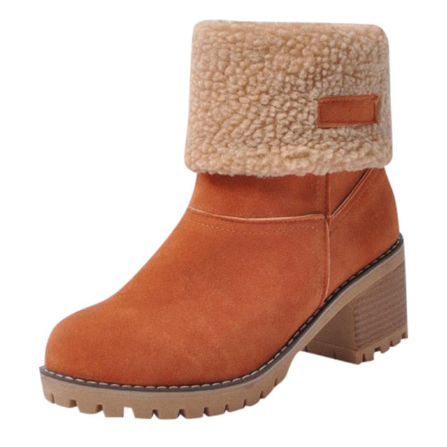 Women’s Faux Fur Ankle Winter Boots | High Heel, Warm Plush, Non‑Slip Fashion Booties