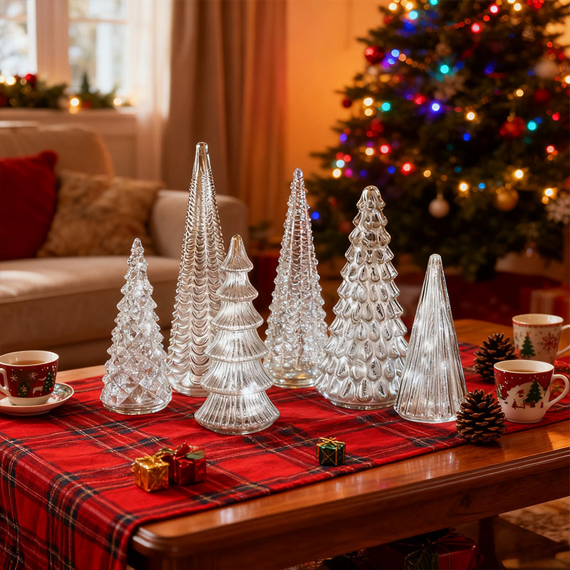 3D Printed Light-Up Trees - 5-Piece LED Tabletop Decor Set