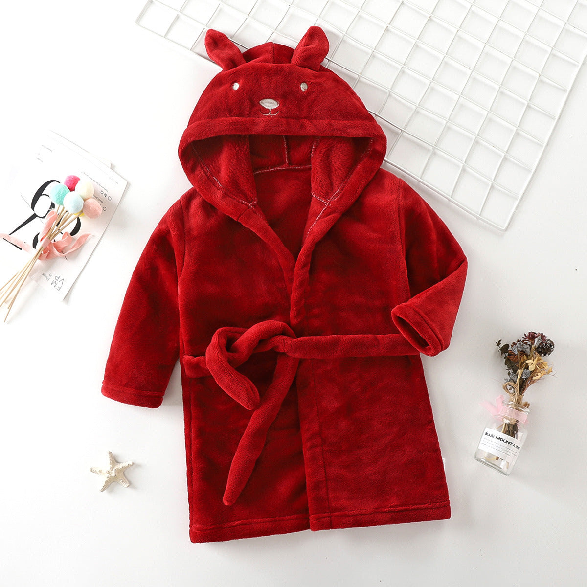 Kids Coral Fleece Winter Robe – Thick Flannel Bathrobe | Soft Warm Sleepwear for Boys & Girls