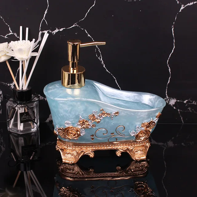 Resin Bathtub-Shaped Soap Dispenser – European Style Liquid Bottle for Bathroom & Sink
