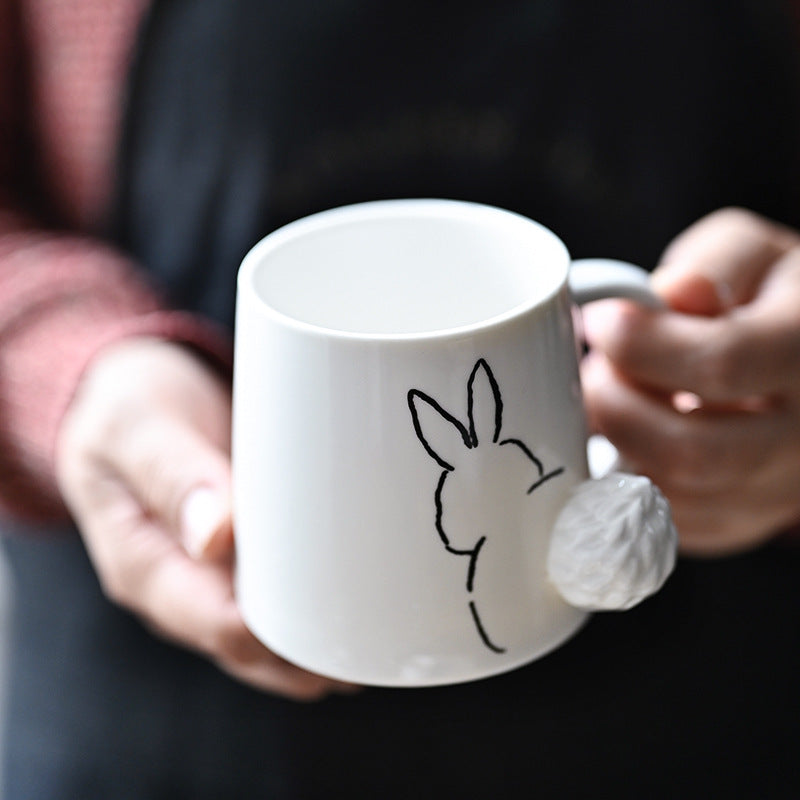Cute Cartoon Ceramic Mug – Animal Coffee Cup | Rabbit, Cat & Dog Design