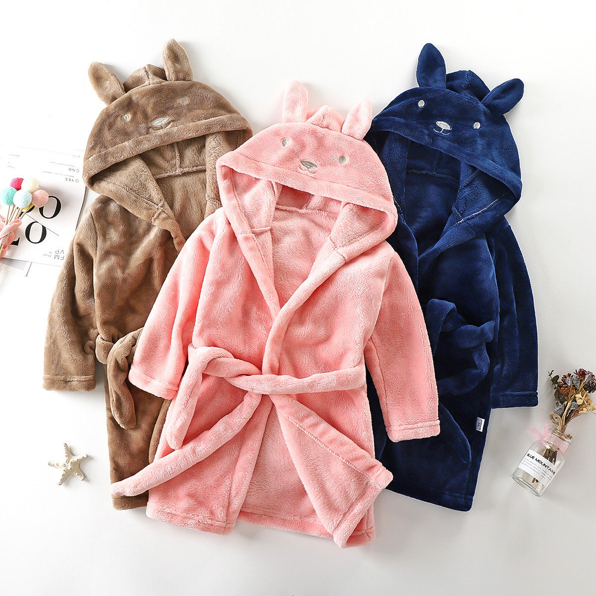 Kids Coral Fleece Winter Robe – Thick Flannel Bathrobe | Soft Warm Sleepwear for Boys & Girls