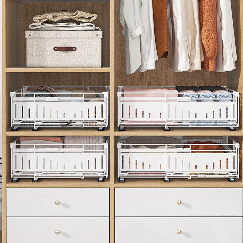 Telescopic Kitchen Drawer Organizer - Adjustable Slide-Out Storage Rack