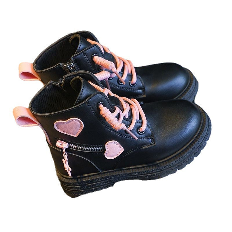 Girls Winter Boots - British Style Short Boots with Cotton Lining | Kids Warm Shoes