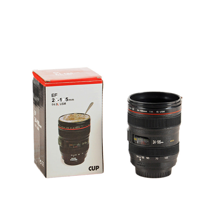 Camera Lens Coffee Mug - Stainless Steel Photographer Gift Cup | DSLR Lens Design