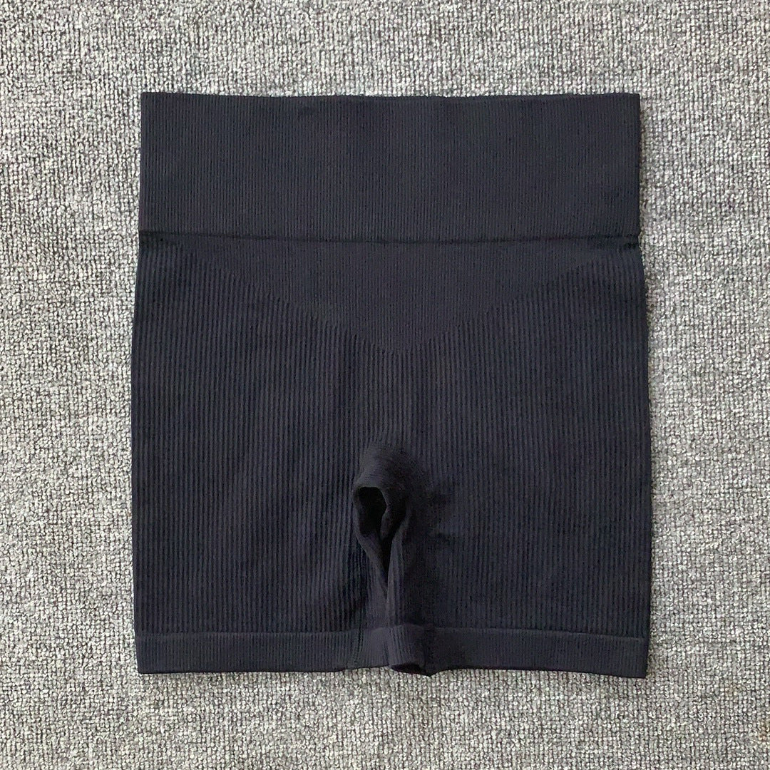 Seamless Yoga Set - Ribbed Long Sleeve Workout Top & High Waist Leggings | Quick Dry