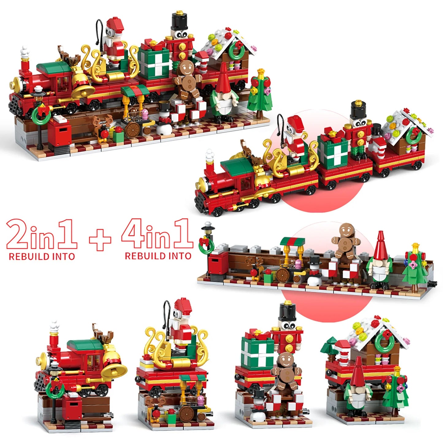 Christmas Advent Calendar Building Blocks - 24 Day Train Set