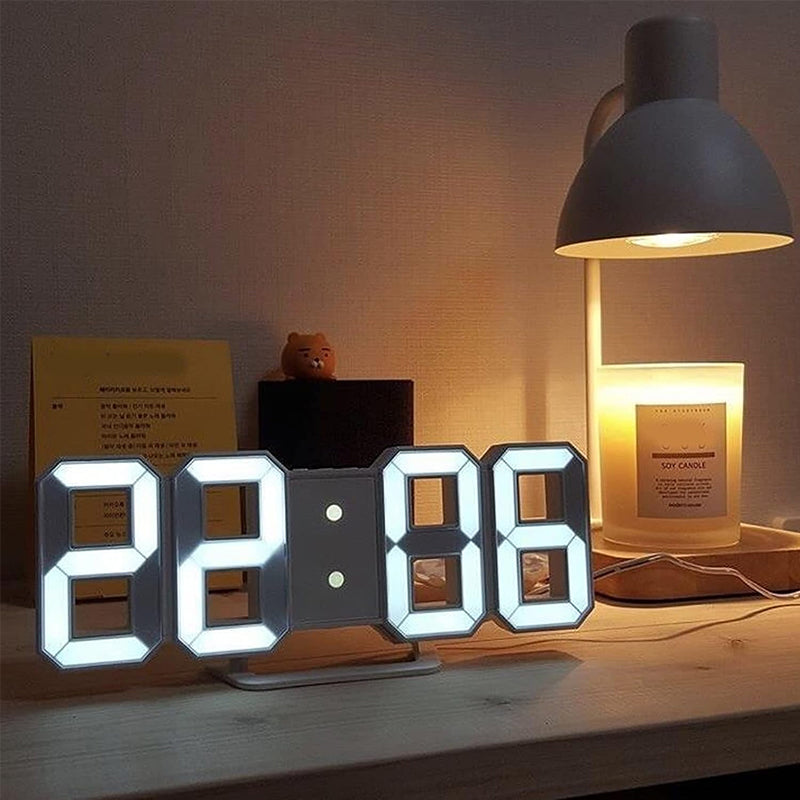 3D LED Digital Alarm Clock - Colorful Display 12/24 Hour Format for Bedroom & Office
