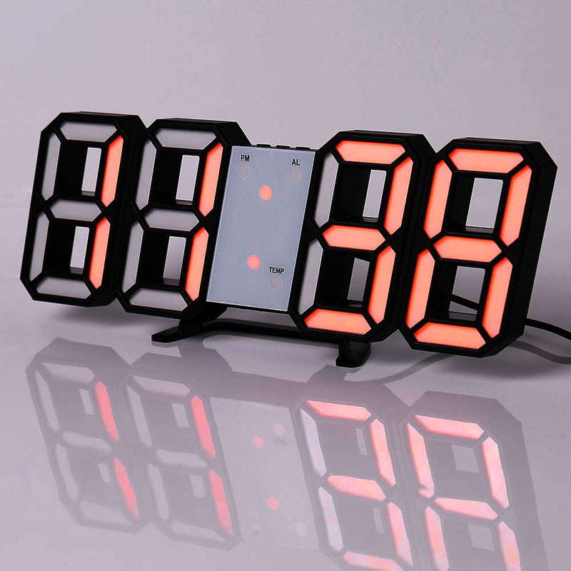 3D LED Digital Alarm Clock - Colorful Display 12/24 Hour Format for Bedroom & Office