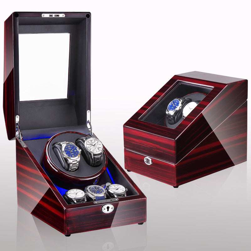 Luxury Automatic Watch Winder Box – Silent Motor, LED Light & Storage | Single Watch Display Case