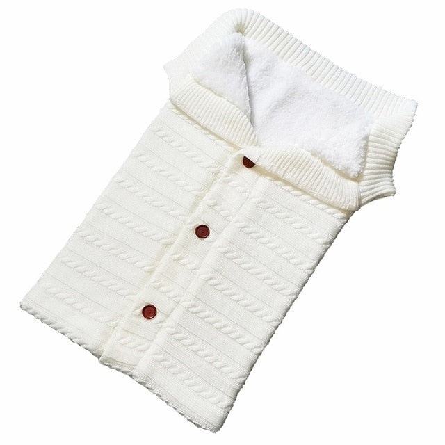 Knitted Baby Winter Sleeping Bag – Warm Wool Footmuff for Stroller | Newborn Swaddle Sleepsack