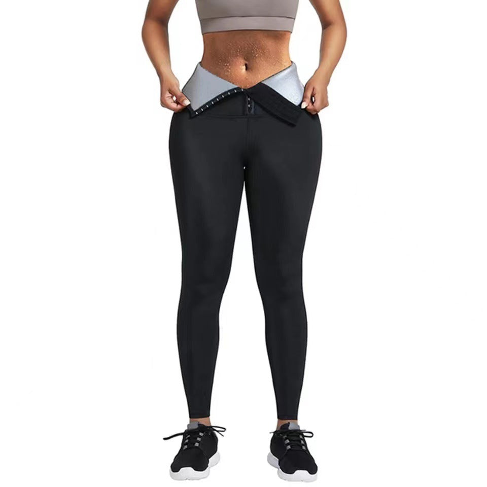 High Waist Compression Yoga Pants - Tummy Control Cropped Leggings