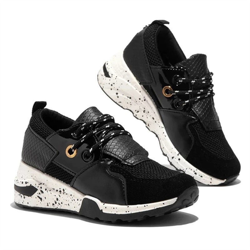Women’s Platform Mixed‑Color Sneakers – Lightweight Casual Running Shoes | Plus Size 35–42