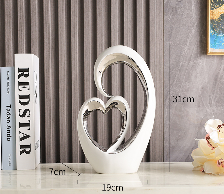 Heart-to-Heart Ornament - Modern Home Decor for Living Room, Bedroom & TV Cabinet
