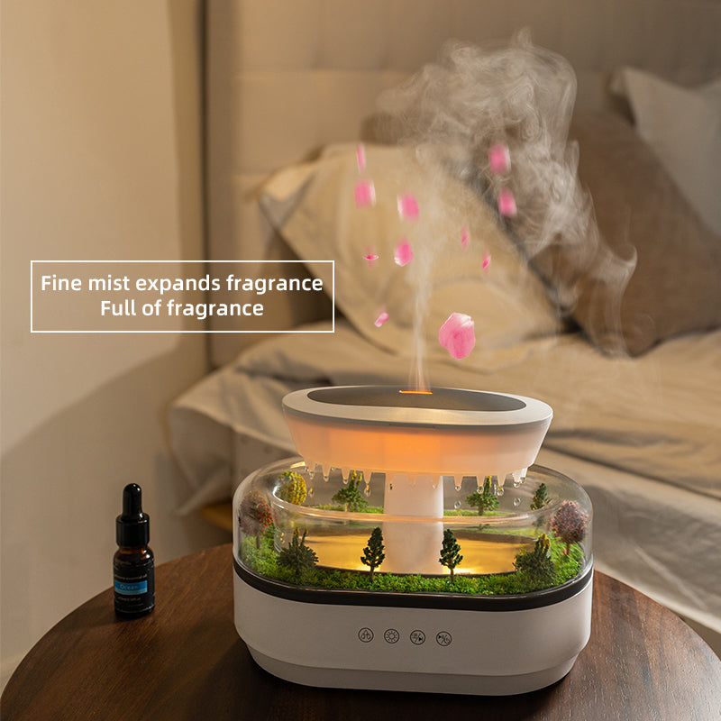 Raindrop Cool Mist Humidifier – Smart Aroma Diffuser with Lights & White Noise | Home Air Purifier