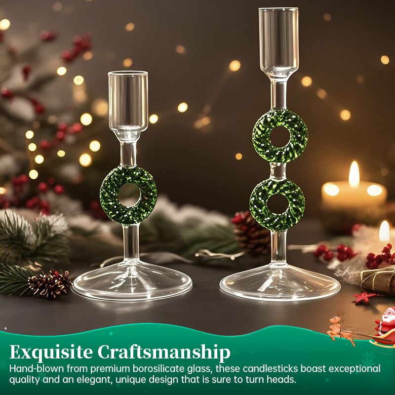 Nordic Glass Candle Holder - Christmas Tree Borosilicate Tabletop Decor