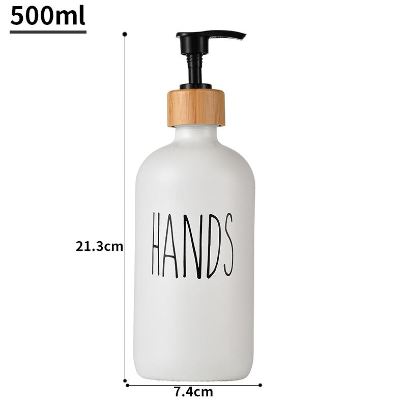 Glass Soap Dispenser 500ml - Boston Bottle with Wooden Cap | Hand Soap Pump