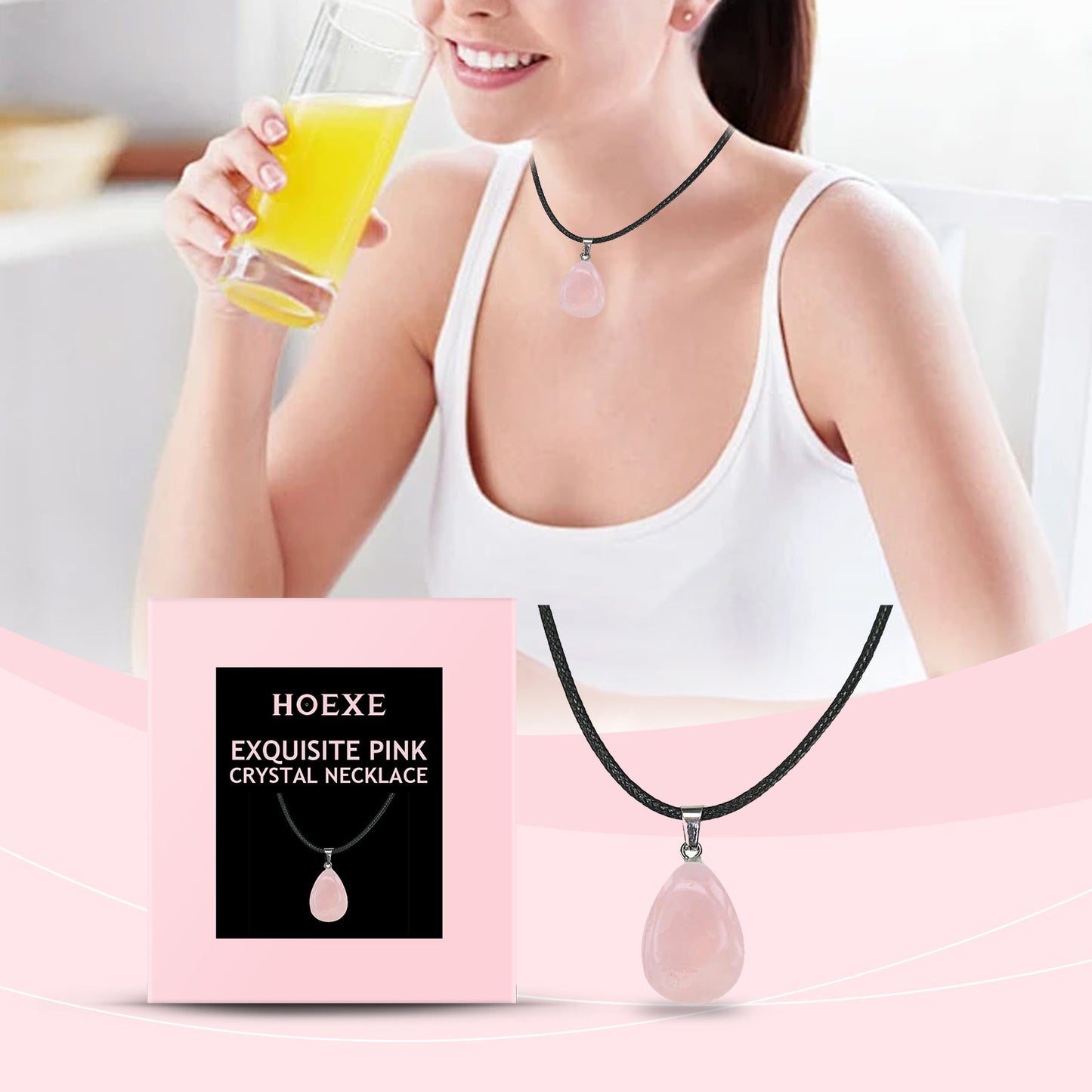 Powder Crystal Necklace - Light Luxury Minimalist Clavicle Chain for Women