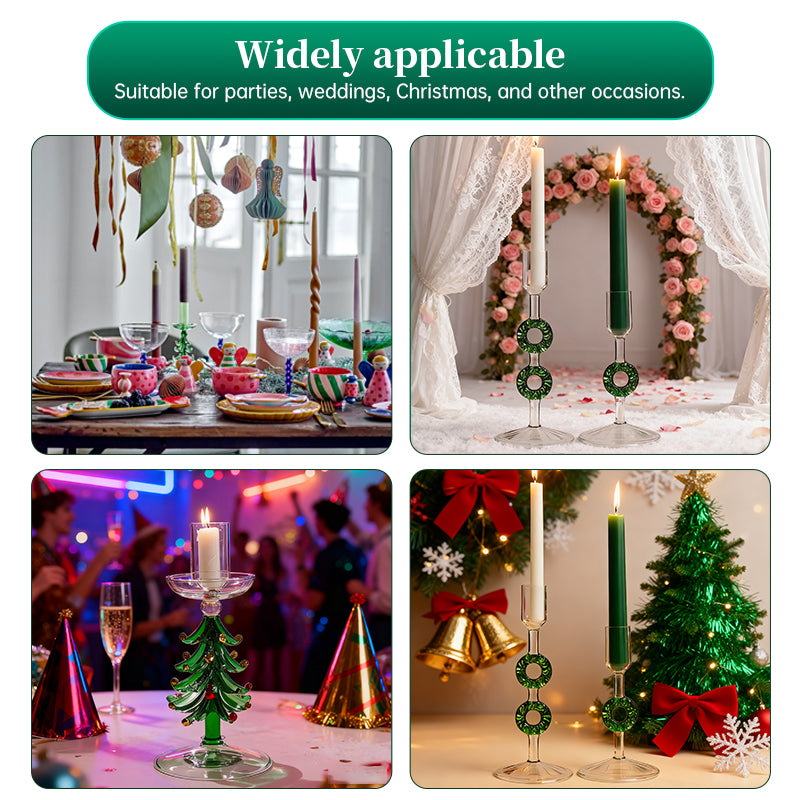Nordic Glass Candle Holder - Christmas Tree Borosilicate Tabletop Decor