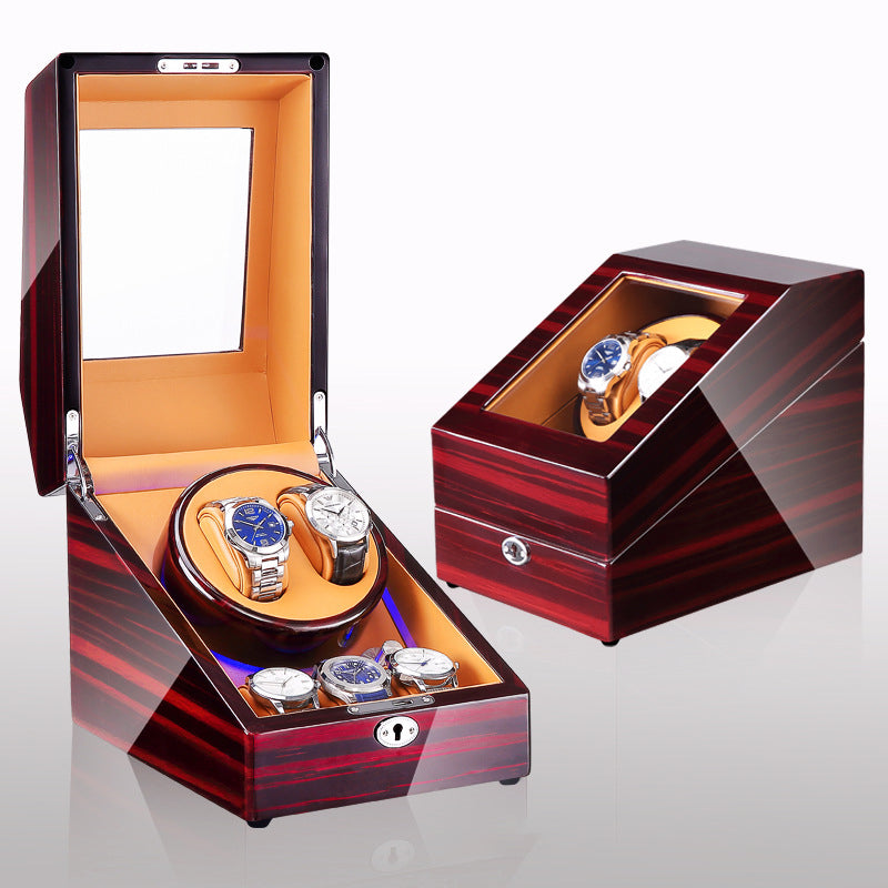 Luxury Automatic Watch Winder Box – Silent Motor, LED Light & Storage | Single Watch Display Case