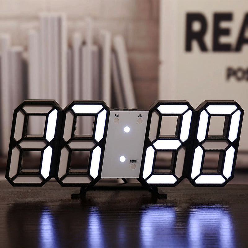 3D LED Digital Alarm Clock - Colorful Display 12/24 Hour Format for Bedroom & Office