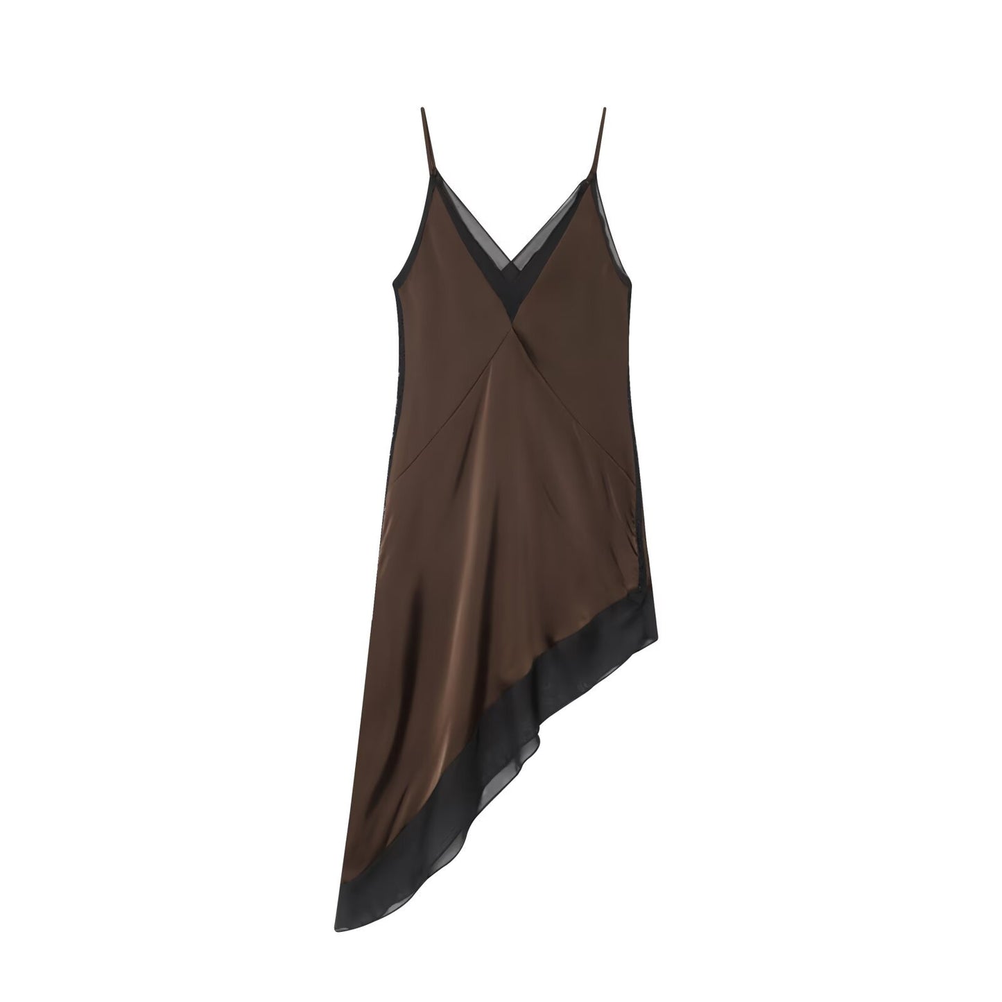 Asymmetric Satin Midi Dress for Women - Elegant and Modern