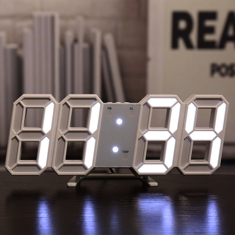 3D LED Digital Alarm Clock - Colorful Display 12/24 Hour Format for Bedroom & Office