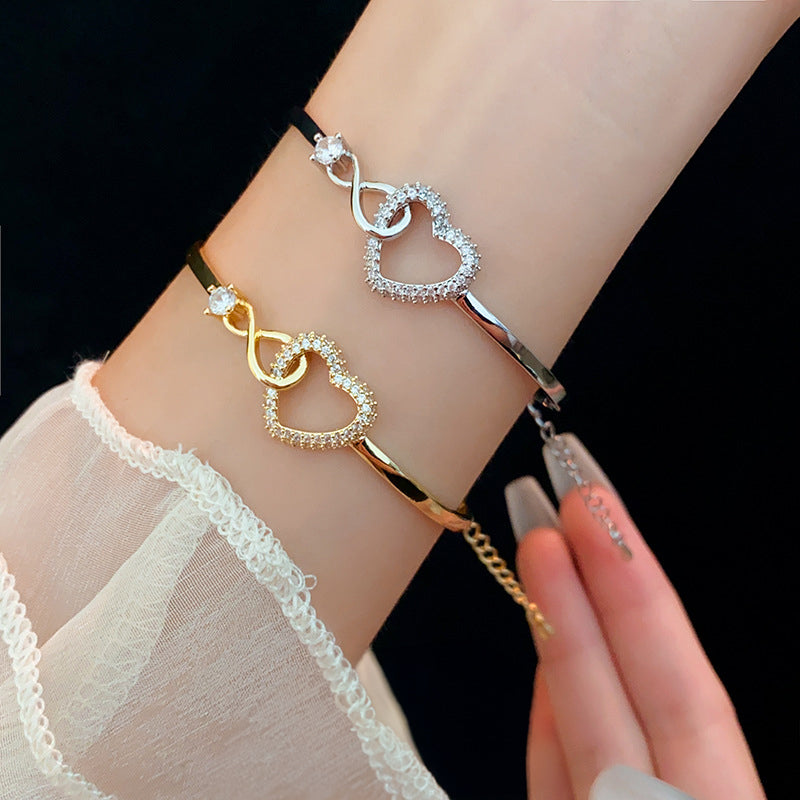 Infinity Heart Bracelet for Daughter - Birthday Gift with Gift Box