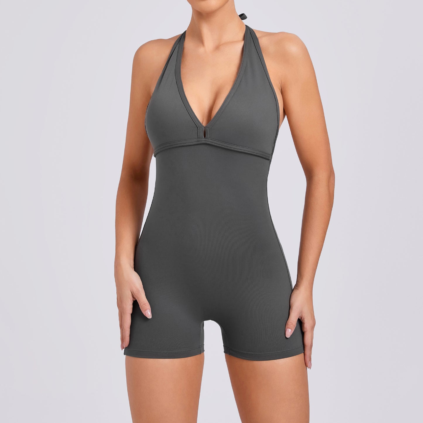 Peach Hip Yoga Jumpsuit - Women's Booty Lifting Workout Bodysuit