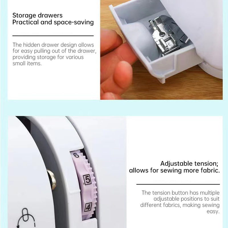 Portable Electric Sewing Machine - Adjustable Speed & Backstitch | Beginner