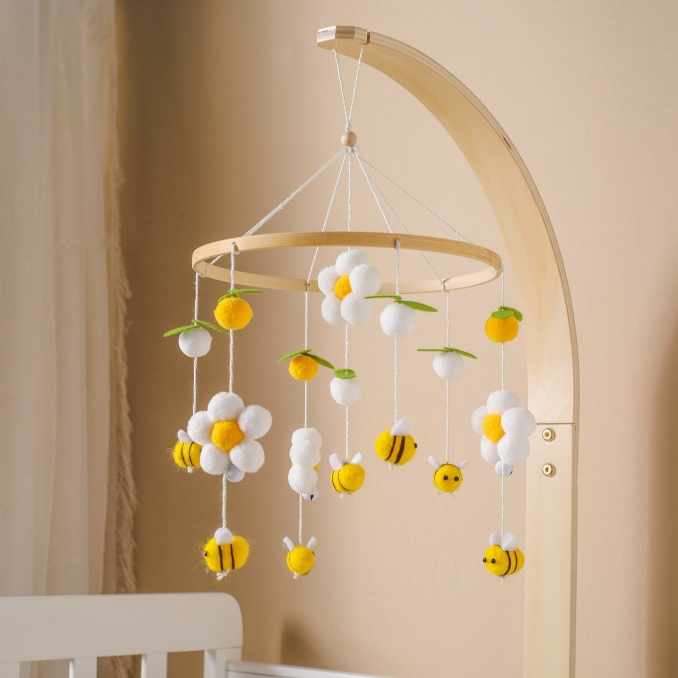 Baby Crib Hanging Toy – Soft Musical Bedside Bell for Newborns