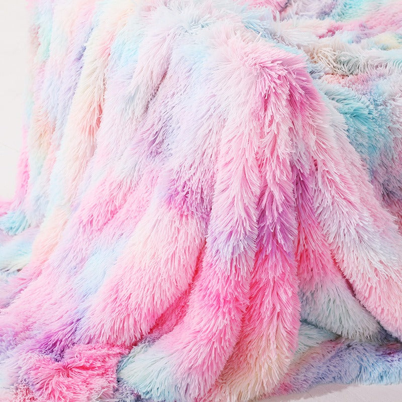 Soft Tie-Dye Plush Blanket – Photography Prop, Nap & Sofa Throw (Multiple Sizes)