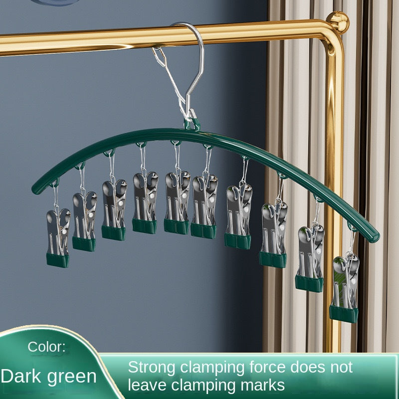 Space‑Saving Clothes Hanger with Multiple Clips – Retractable Circular Drying Rack for Home & Travel