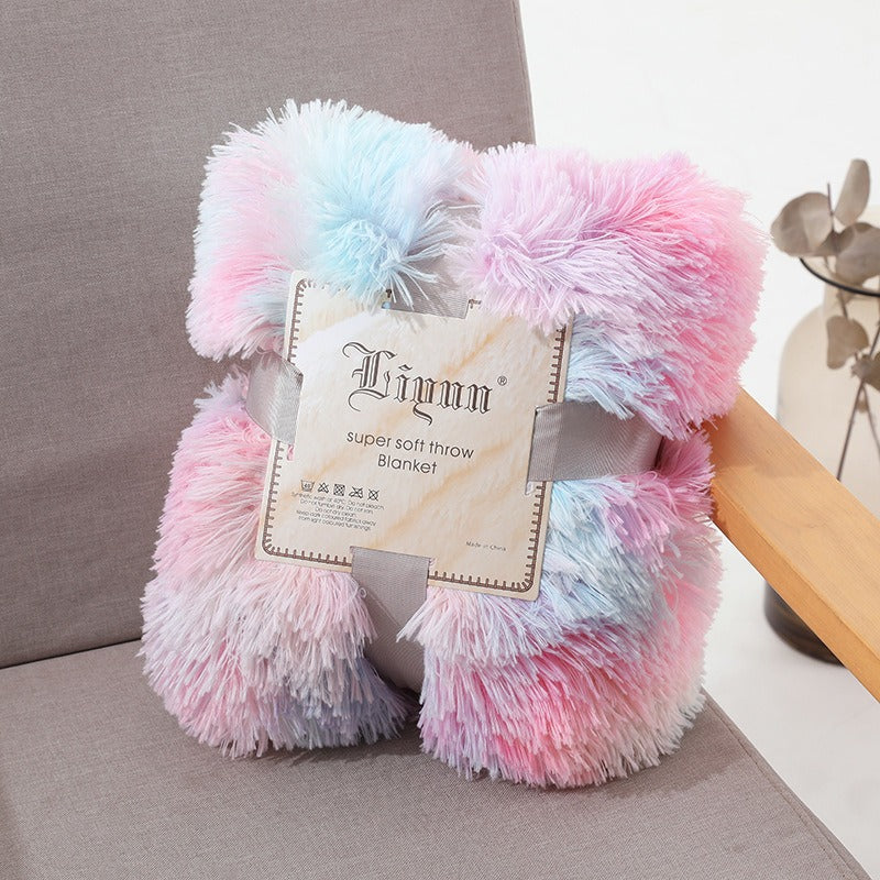 Soft Tie-Dye Plush Blanket – Photography Prop, Nap & Sofa Throw (Multiple Sizes)