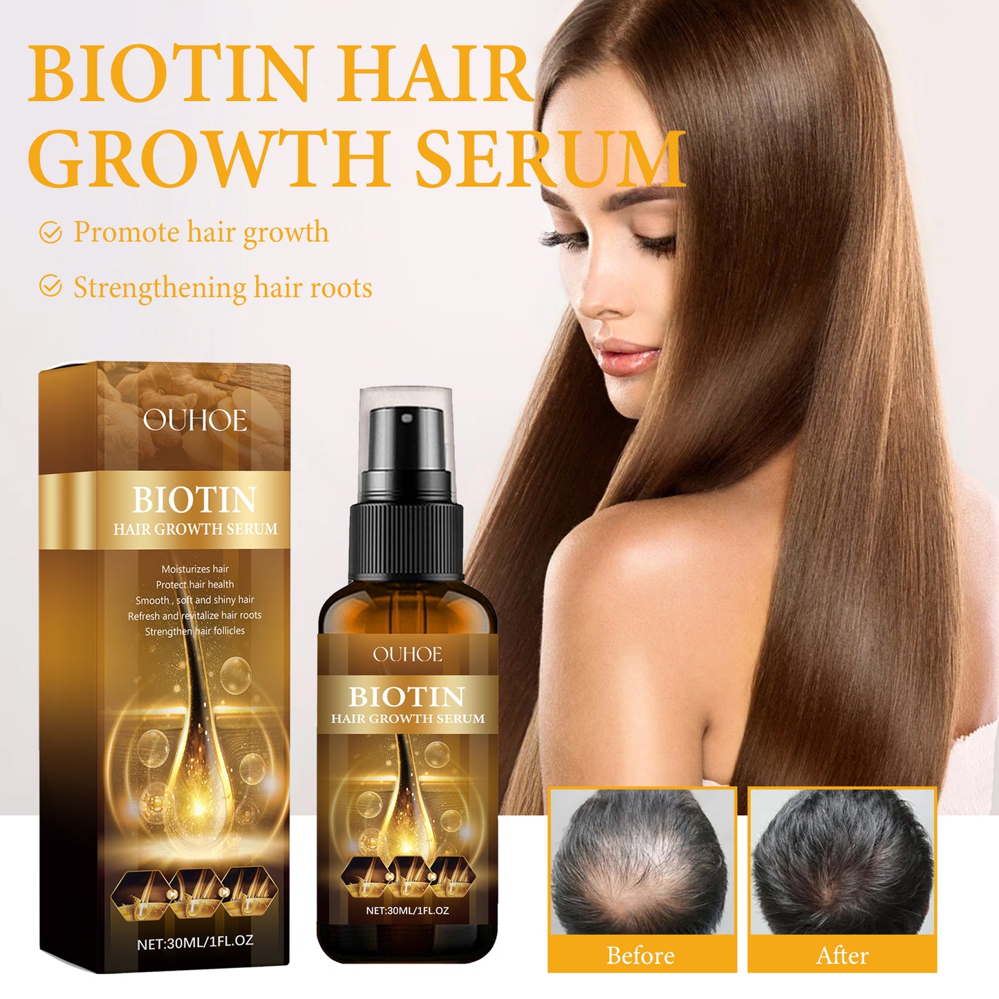 Biotin Hair Growth Serum - Nourish Roots & Prevent Hair Loss Treatment