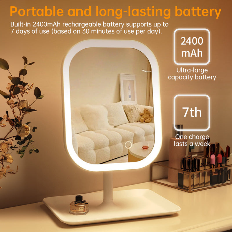 Large Square LED Makeup Mirror with Adjustable Lighting - Rotating Vanity Mirror 1-2PCS