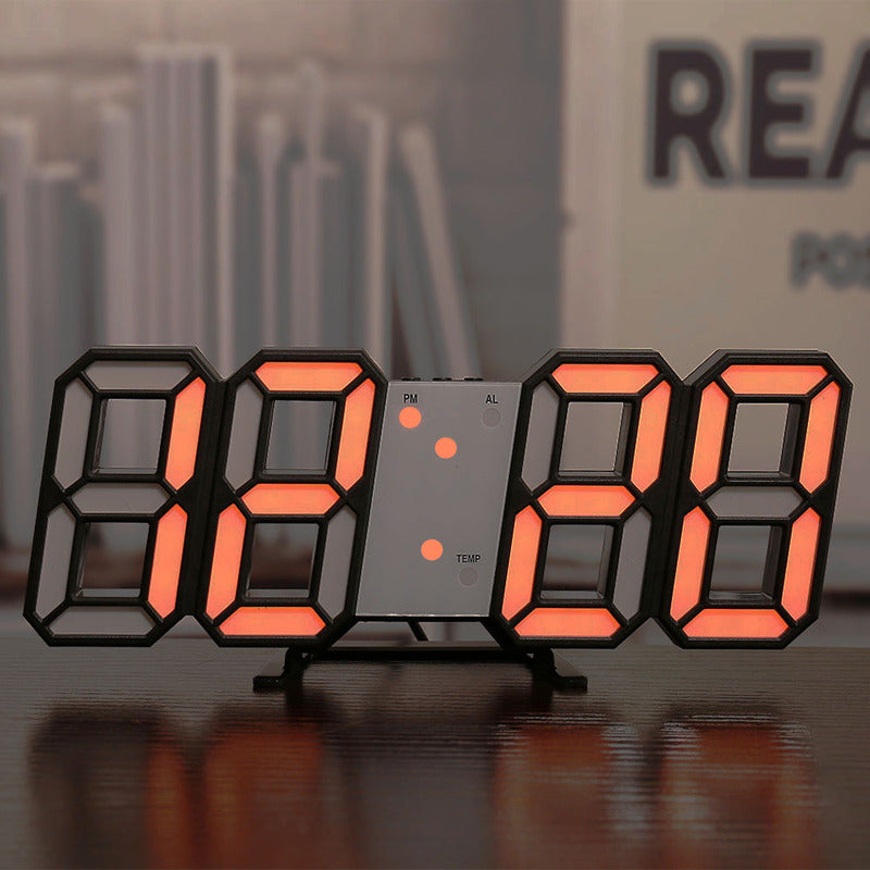 3D LED Digital Alarm Clock - Colorful Display 12/24 Hour Format for Bedroom & Office