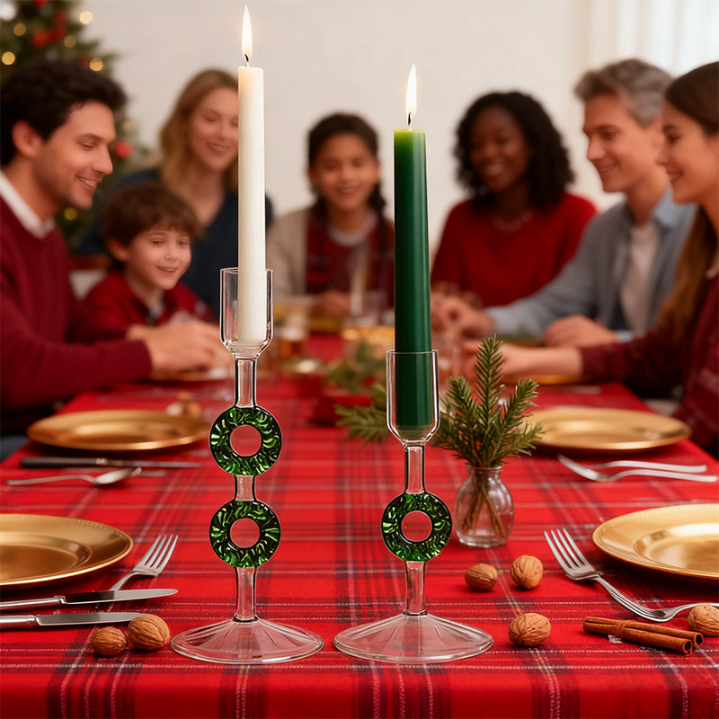 Nordic Glass Candle Holder - Christmas Tree Borosilicate Tabletop Decor