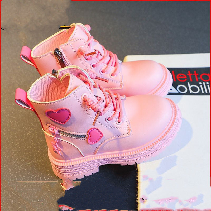 Girls Winter Boots - British Style Short Boots with Cotton Lining | Kids Warm Shoes