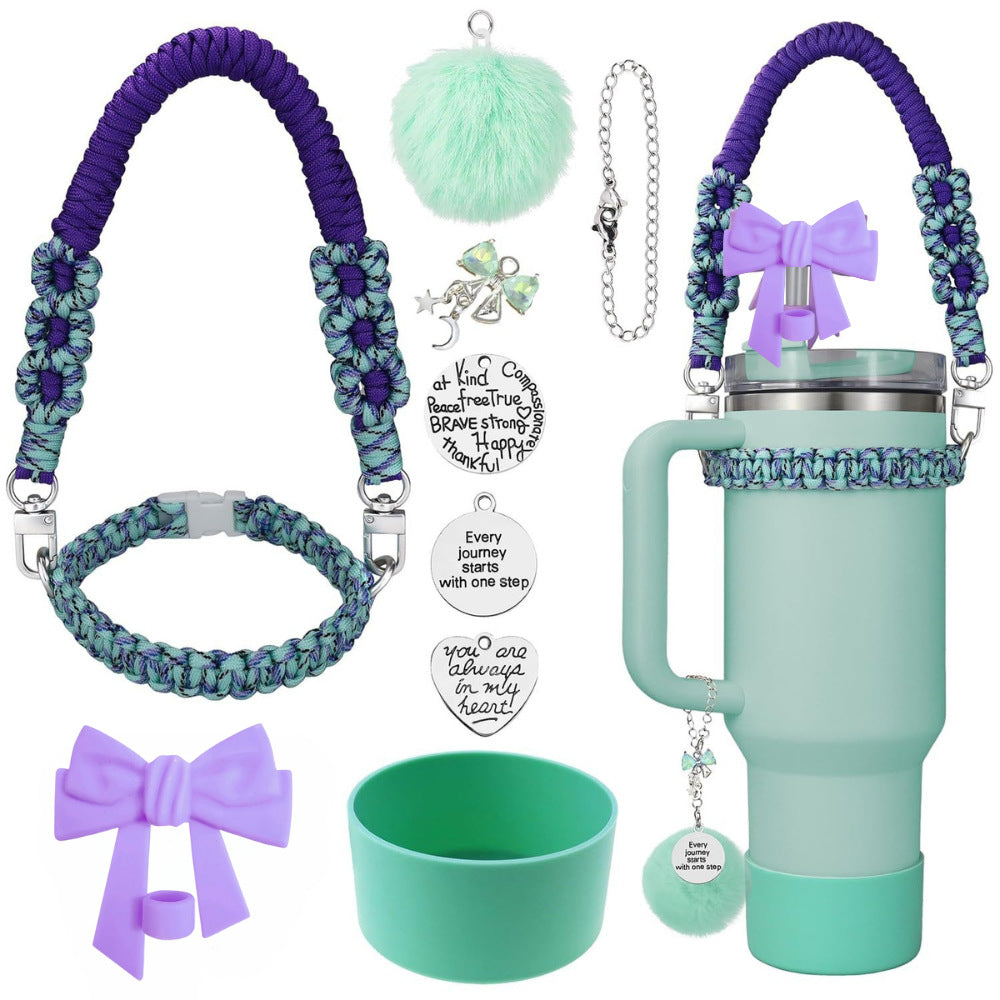 Stanley 40oz Accessories Set - Braided Handle Rope, Bow Straw Cap & Pom Pom Pendant