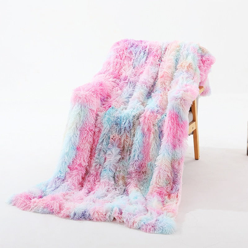Soft Tie-Dye Plush Blanket – Photography Prop, Nap & Sofa Throw (Multiple Sizes)