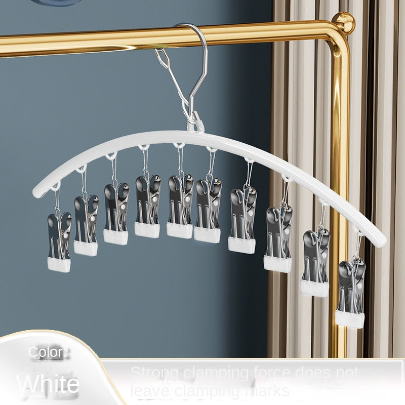 Space‑Saving Clothes Hanger with Multiple Clips – Retractable Circular Drying Rack for Home & Travel