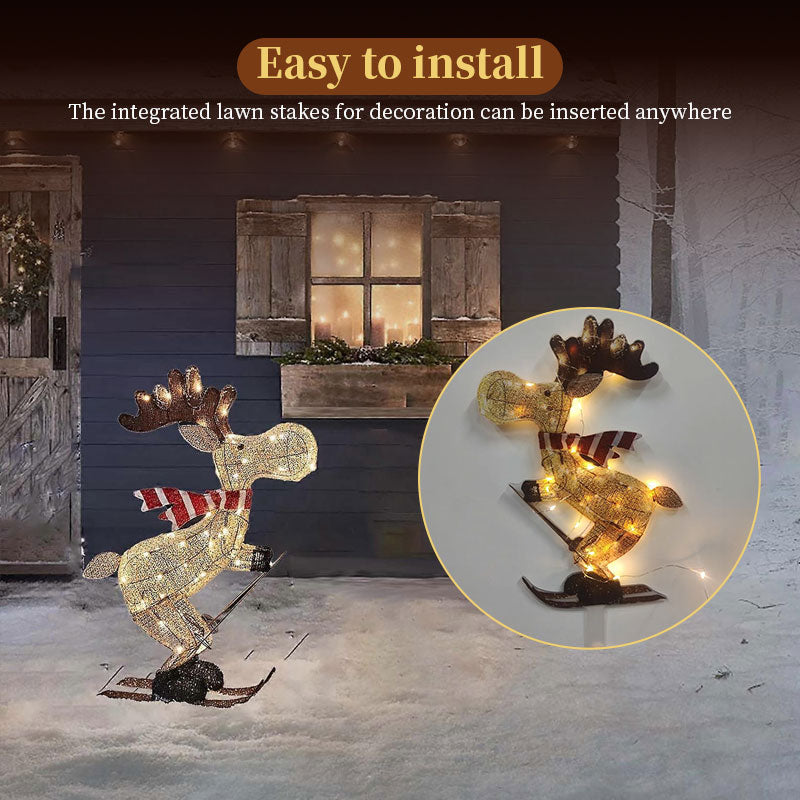 LED Skiing Reindeer Christmas Ornament - Lawn & Tree Decor