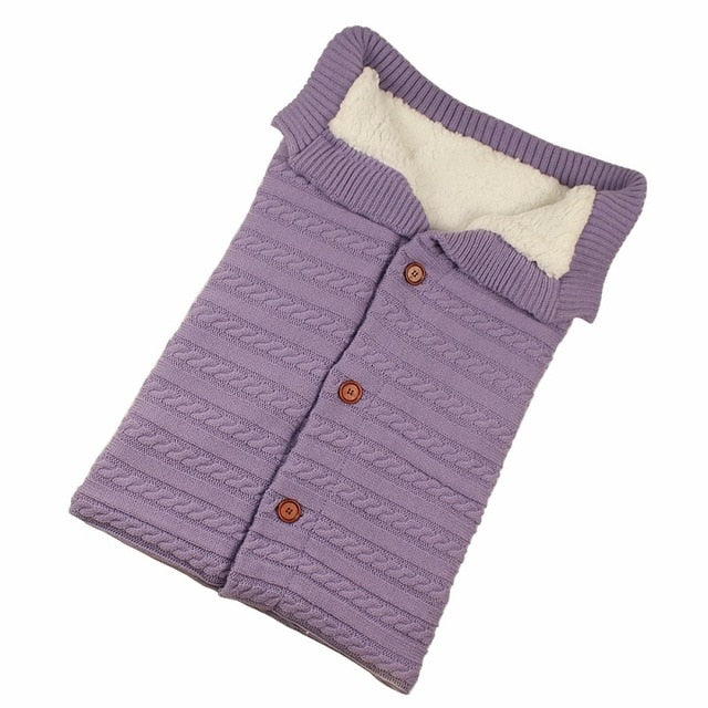 Knitted Baby Winter Sleeping Bag – Warm Wool Footmuff for Stroller | Newborn Swaddle Sleepsack