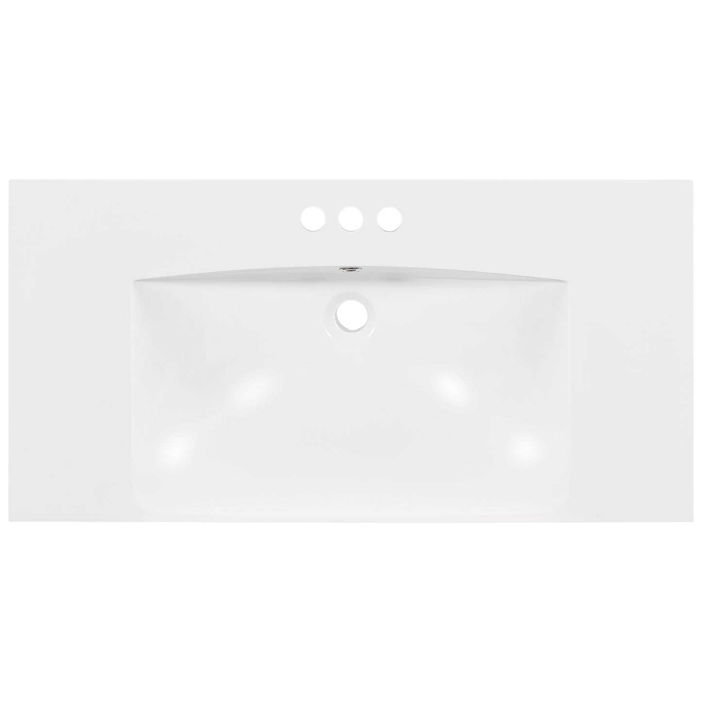 36" Bathroom Basin Sink – Resin Vanity Top with 3 Faucet Holes